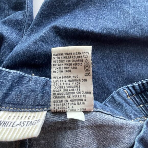 WHITE STAG Roll Tab Denim Bermuda To Cuffed Shorts Embroidered Pocket Women’s 10 - Picture 11 of 11